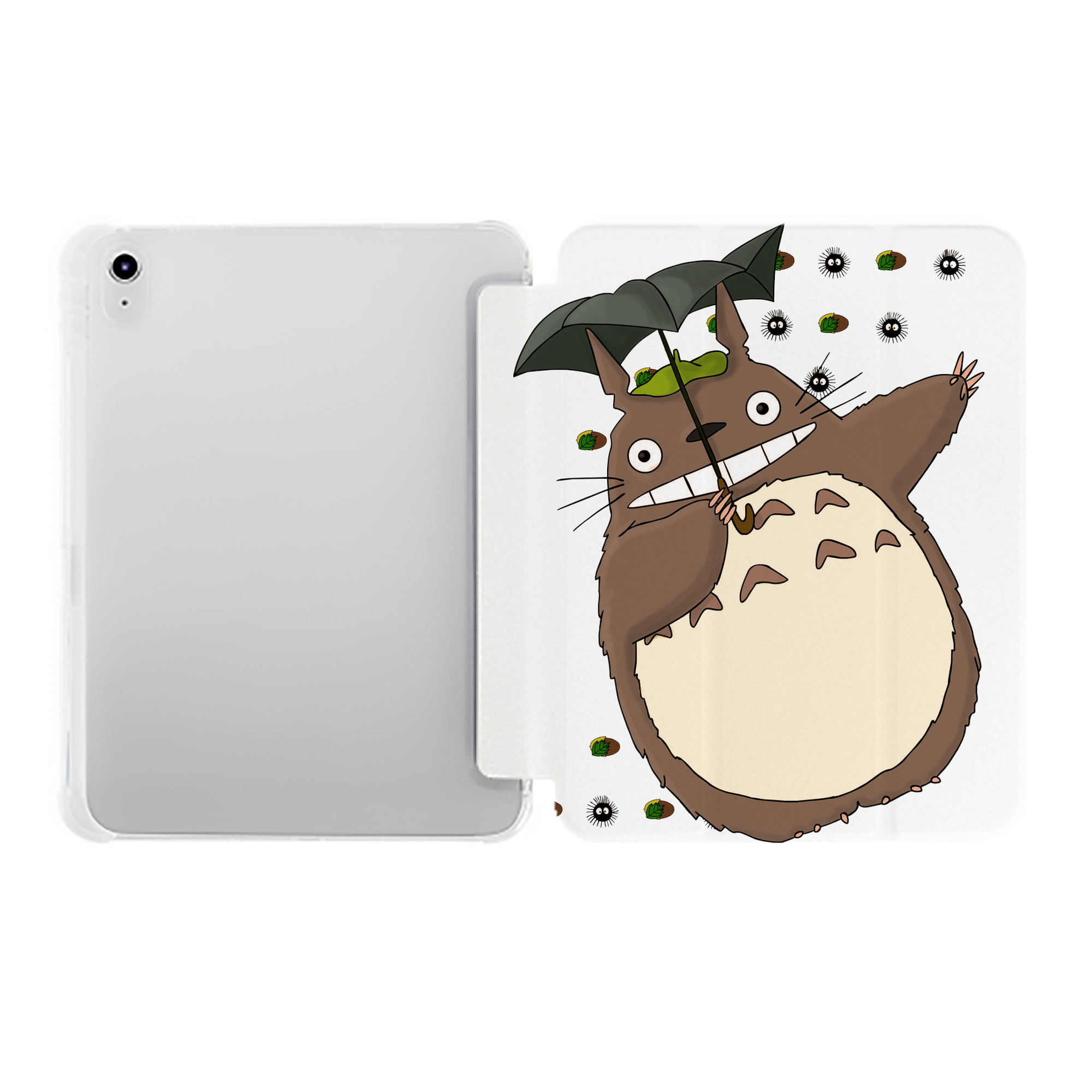 （画像用） となりのトトロ 草壁メイ 草壁サツキ My Neighbor Totoro Satsuki Kusakabe Mei Kusakabe IPad ケース ペン収納付き 三つ折りスタンド PUレザー×シリコン 対応機種9.5/10.5/10.9インチ
